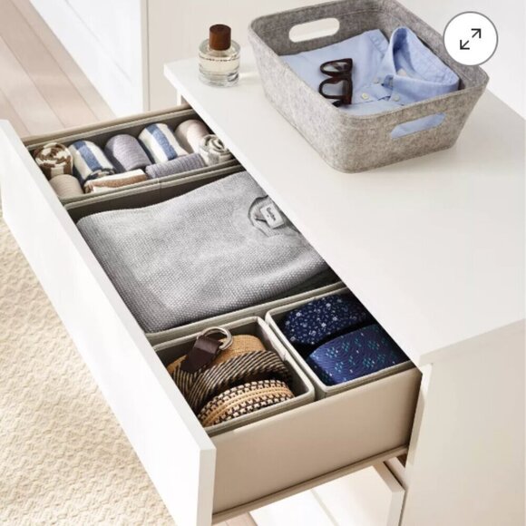 Brightroom Other - SET: Collapsible Fabric Drawer Organizers - Brightroom™ Grey
